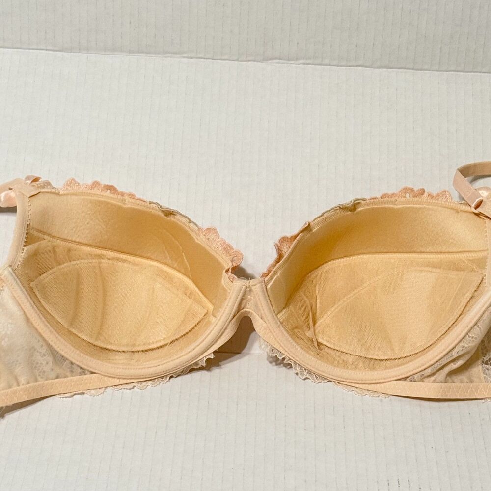 LISE CHARMEL Push Up Bra 38C Nude Pink Underwire Padded AC3503 Lace Embroidered - Picture 6 of 10